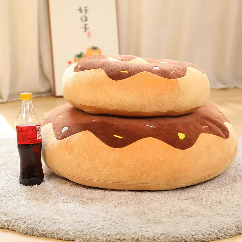 Candy Colors Donut Plush Pillow Floor Chair Round Sitting Seat Cushion Soft Creative Snack Food Throw Pillow For Kids Birthday