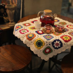 Handmade Knitting Crochet Crochet Hair Blanket Grandmother Daisy Rustic Style Decorative Tablecloth Home Decor Accessories