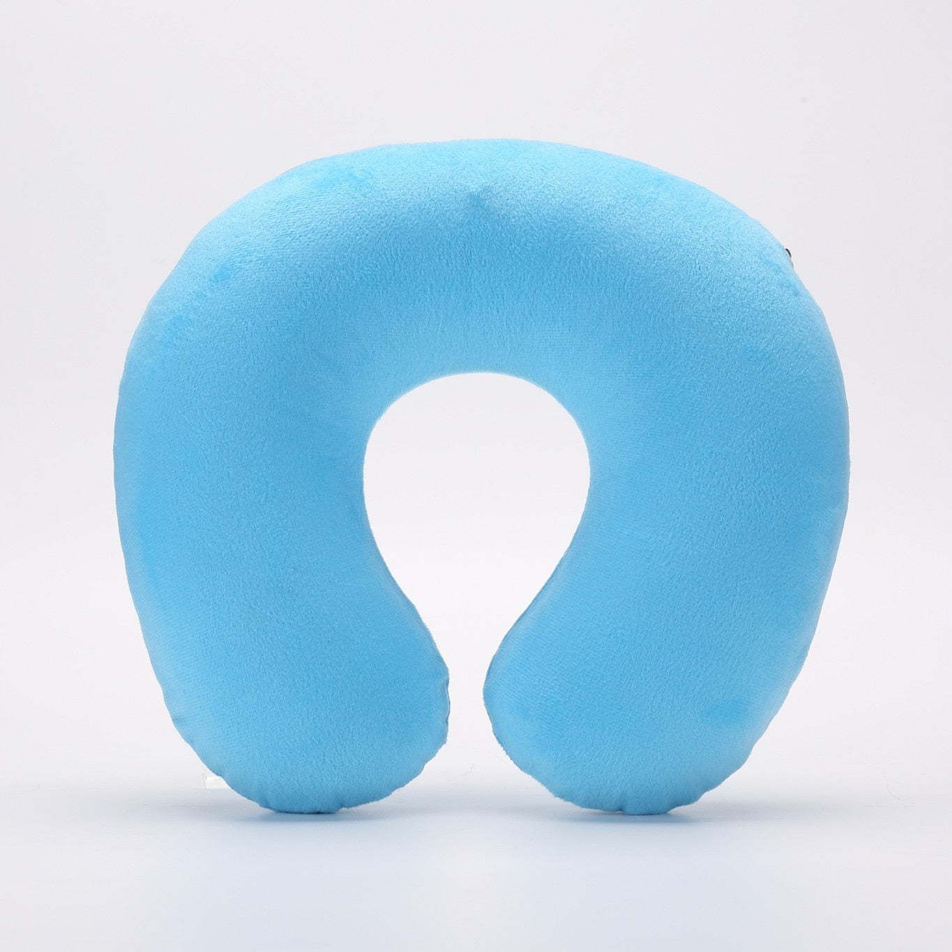 Travel Office Headrest U-shaped Inflatable Short Plush Cover + PVC Inflatable Pillow Pillow Support Cushion Neck Pillow 9 Colors