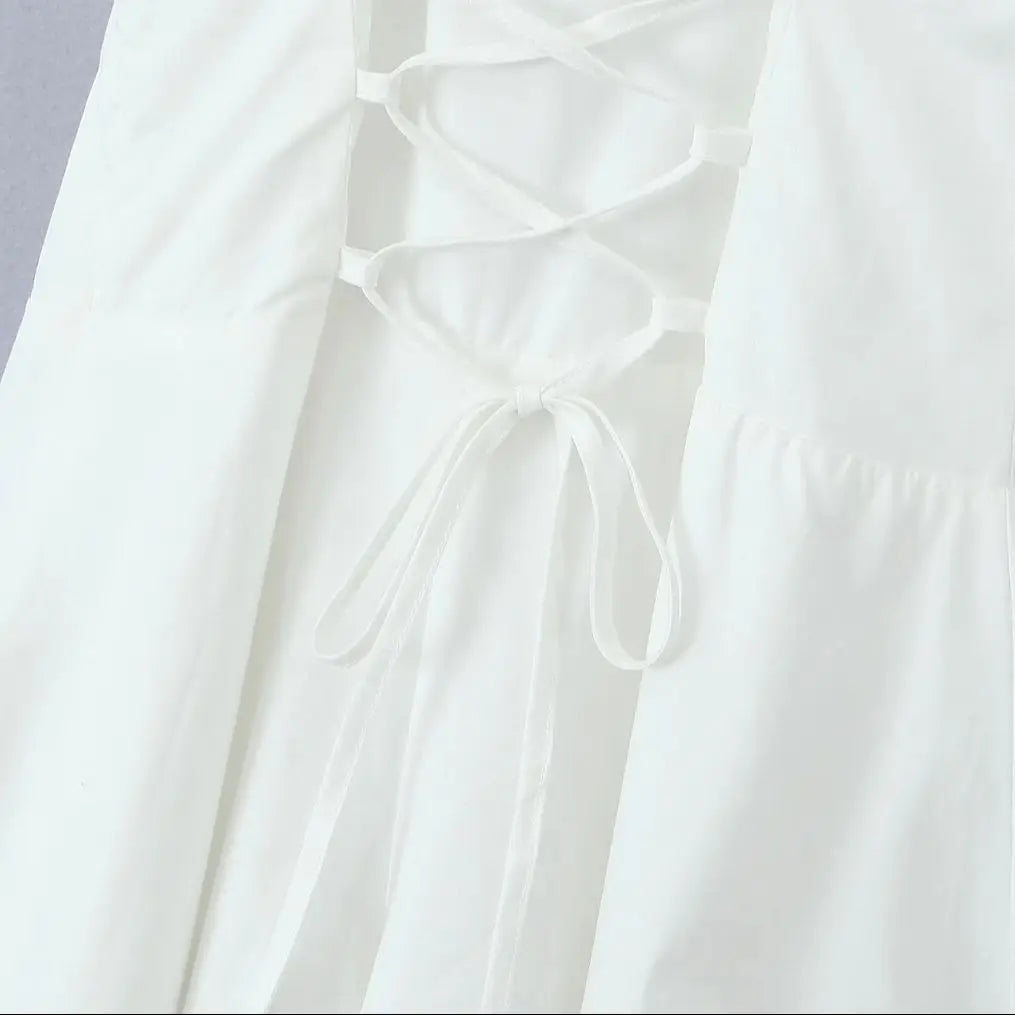 White Corset Strap Romper