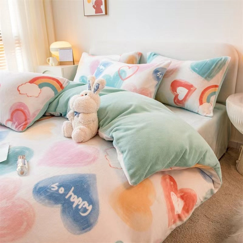 High Quality Winter Warm Thicken Super Soft Velvet Plush Duvet Cover King Queen Size Fine Coral Fleece Quilt Cover No Pillowcase