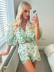Nala Needlework Shorts Set