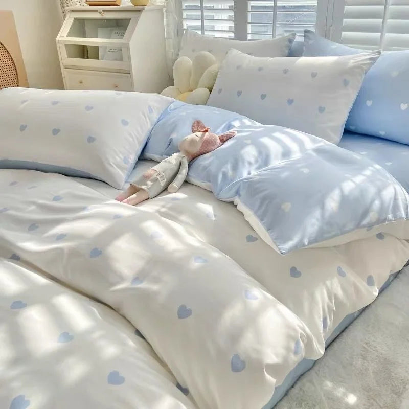 Ins Nordic Butterfly Bedding Set Flat Bed Sheet Duvet Cover Twin Full Queen Nordic Bed Linen Boy Girl Bedding Sets