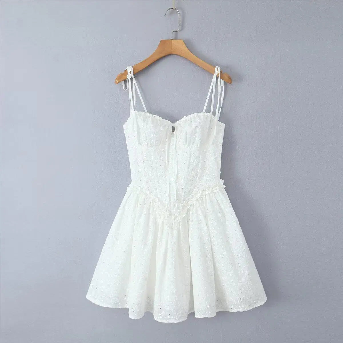Solid Tie Up Corset A-line Mini Dress