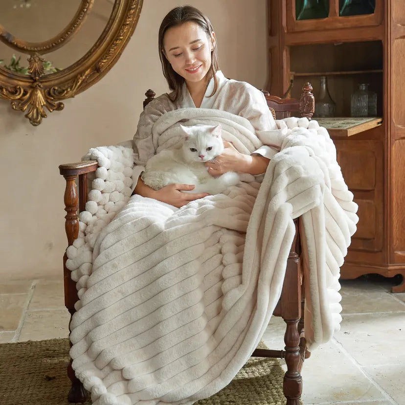 Room decor Faux Fur Throw Blanket Plush Bedspread on the bed plaid sofa cover towel blankets and throws for living room bedroom