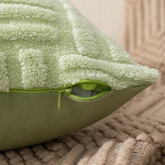 Plush Decorative Throw Pillow Covers Fuzzy Striped Soft Pillowcase Cushion Covers Cushion Case Shell for Sofa Couch Bedroom