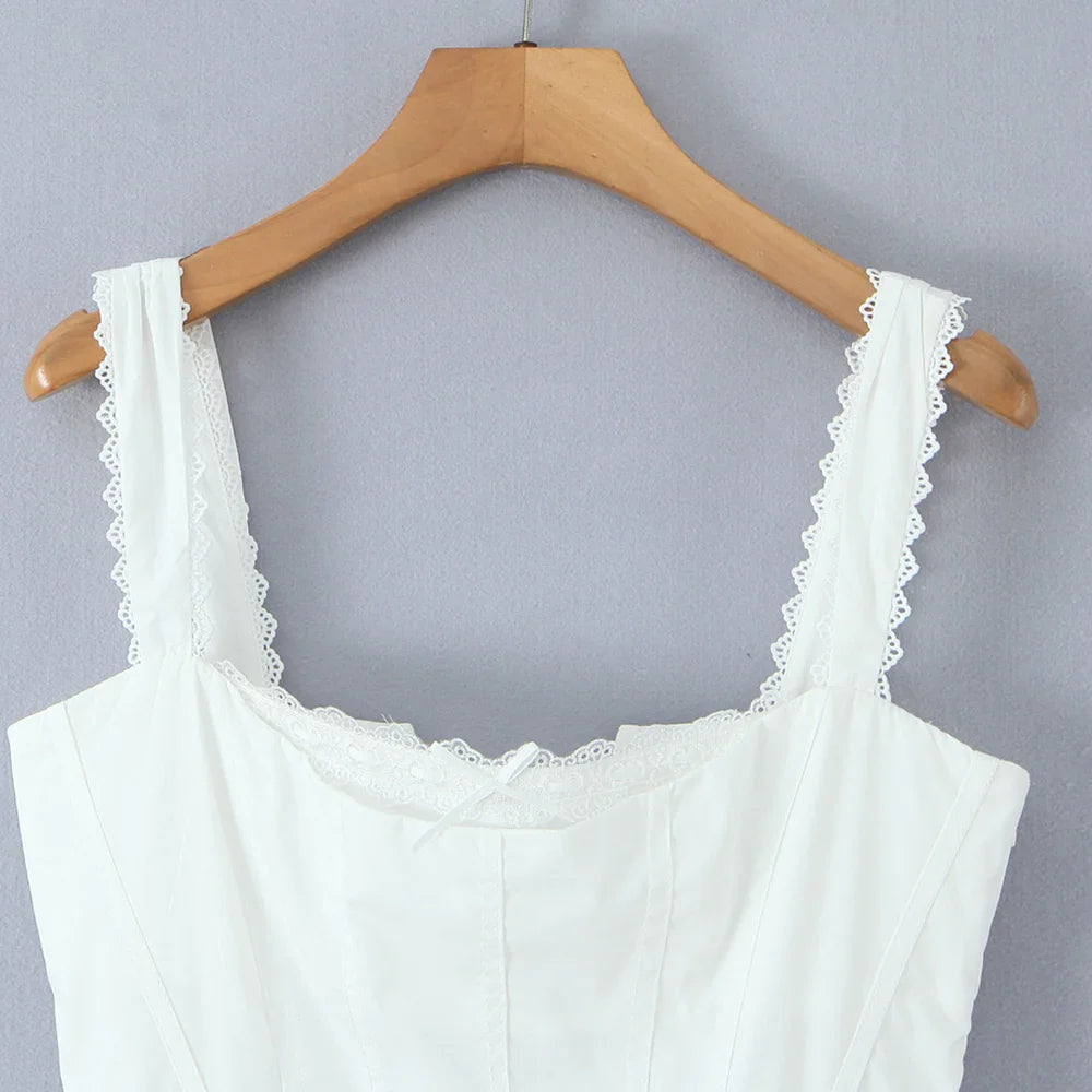 White Corset Bodice Mini Dress