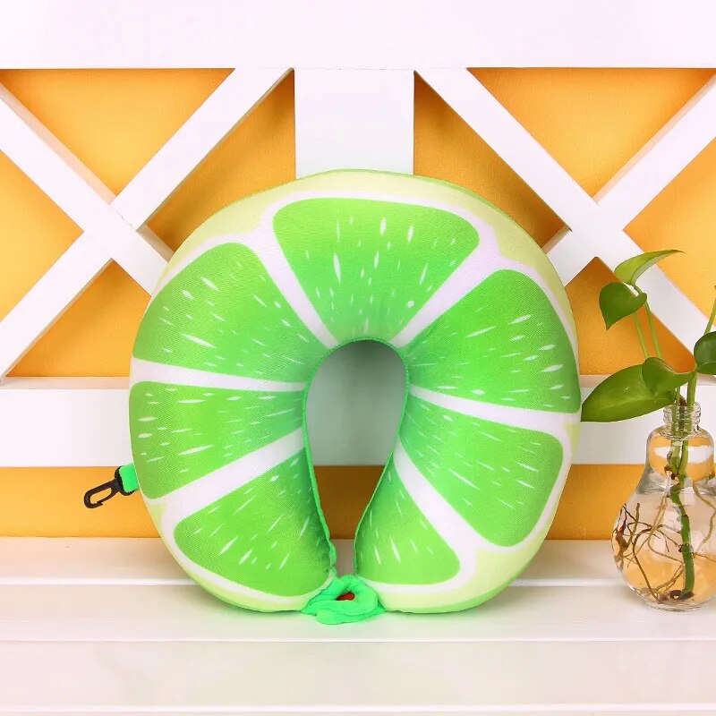 Fruits U Shaped Pillow Cushion Nanoparticles Neck Pillow Car Travel Pillow Travel Accessories