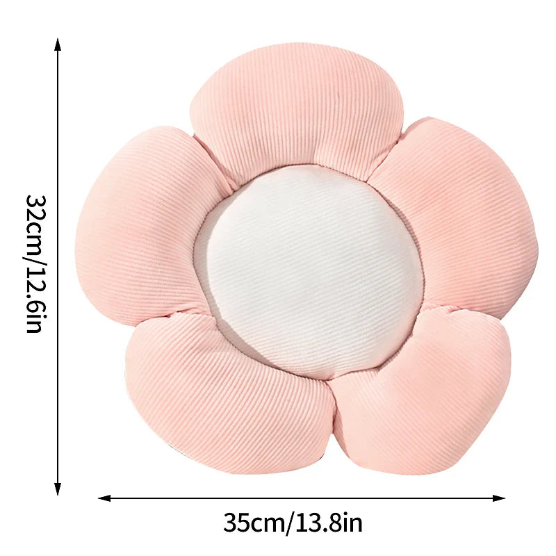 Plush Flower Cushion INS Cute Sofa Sunflower Throw Pillow Office Chair Lumbar Support Pillow Plush Car Seat Cushion