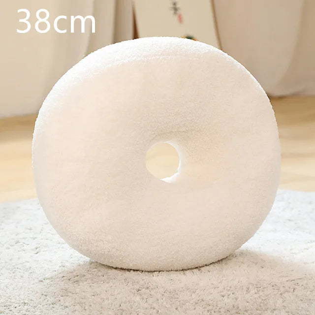 INS Popular Plush Yellow Moon Ball Shape Cushion Stuffed Donut Twist Bar Throw Pillow Home Decoration Room Pillow Birthday Gift