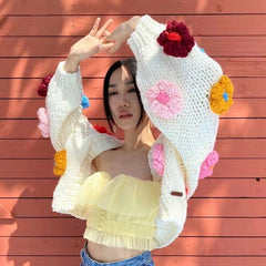 Iris Floral Knitted Cardigan