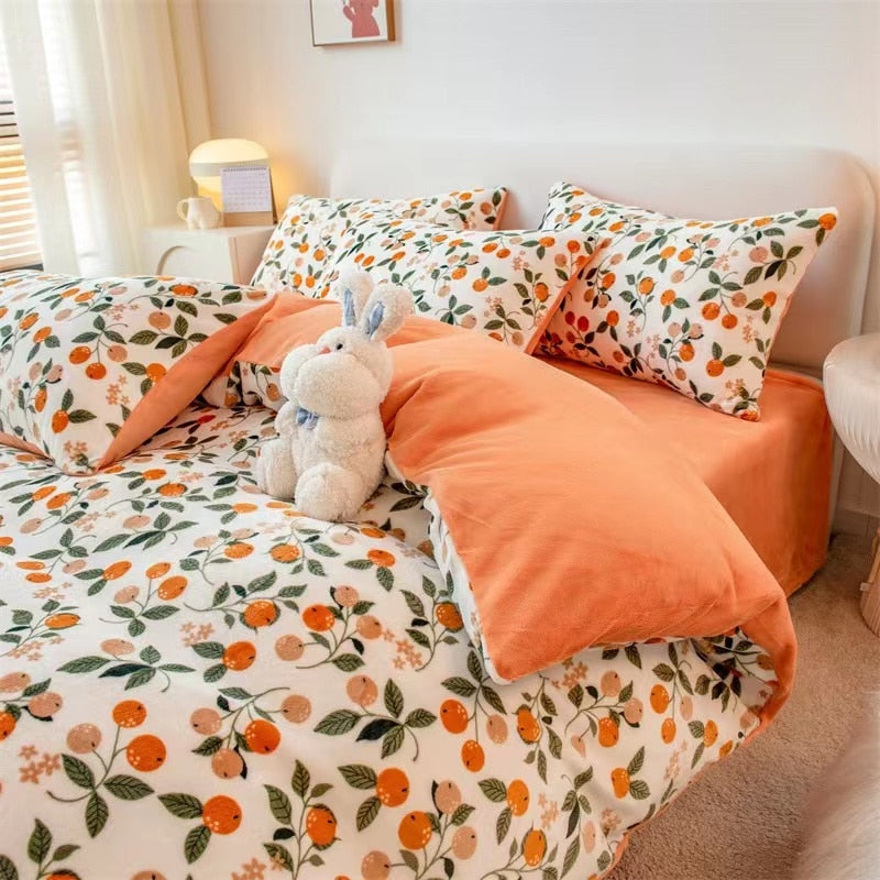 High Quality Winter Warm Thicken Super Soft Velvet Plush Duvet Cover King Queen Size Fine Coral Fleece Quilt Cover No Pillowcase