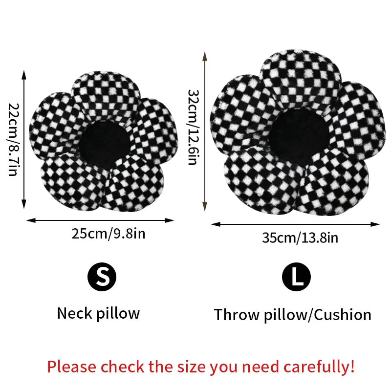 Plush Flower Cushion INS Cute Sofa Sunflower Throw Pillow Office Chair Lumbar Support Pillow Plush Car Seat Cushion