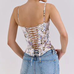 Floral Print Corset Top