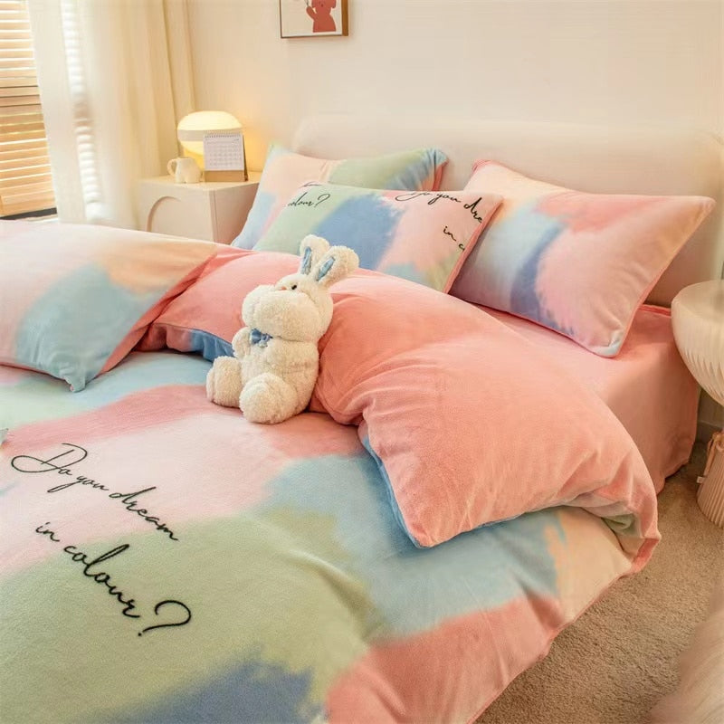 High Quality Winter Warm Thicken Super Soft Velvet Plush Duvet Cover King Queen Size Fine Coral Fleece Quilt Cover No Pillowcase