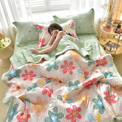 High Quality Summer Quilts Quilting Mechanical Wash Single Double Blanket Bed Quilt Soft Skin Friendly Adults Childs Comforter