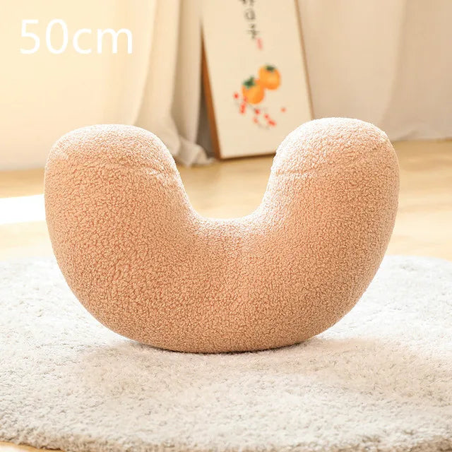 INS Popular Plush Yellow Moon Ball Shape Cushion Stuffed Donut Twist Bar Throw Pillow Home Decoration Room Pillow Birthday Gift