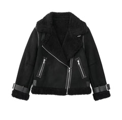 Faux Fur Double-sided Zipper Jacket
