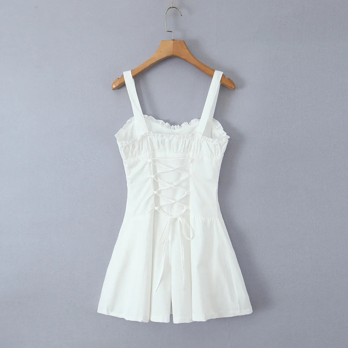 White Corset Strap Romper