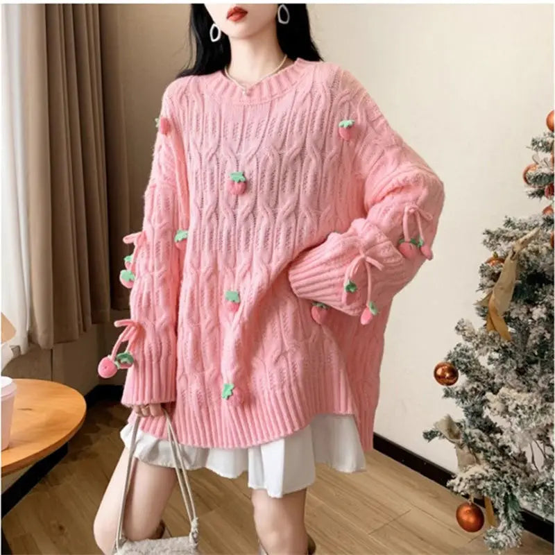 Strawberry Tassel Sweater
