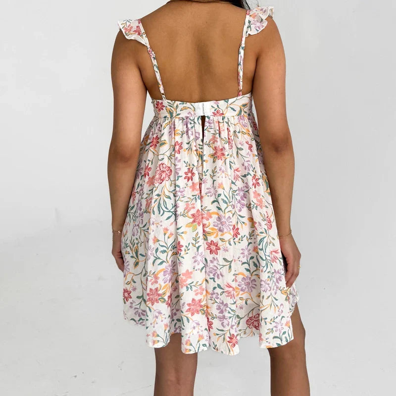 Ruffles Strap BabyDoll Mini Dress