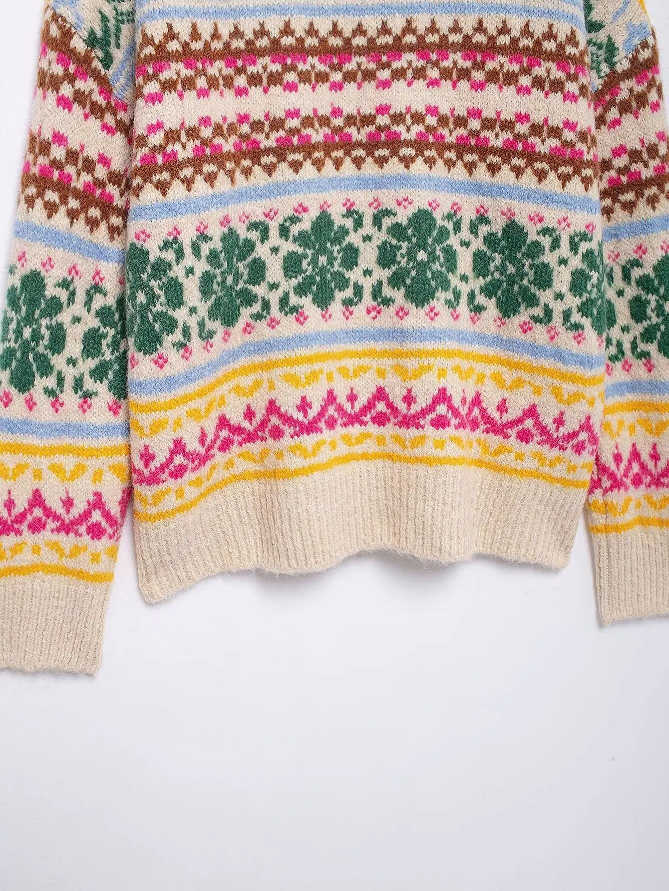 Colorful Jacquard Knitted Sweater