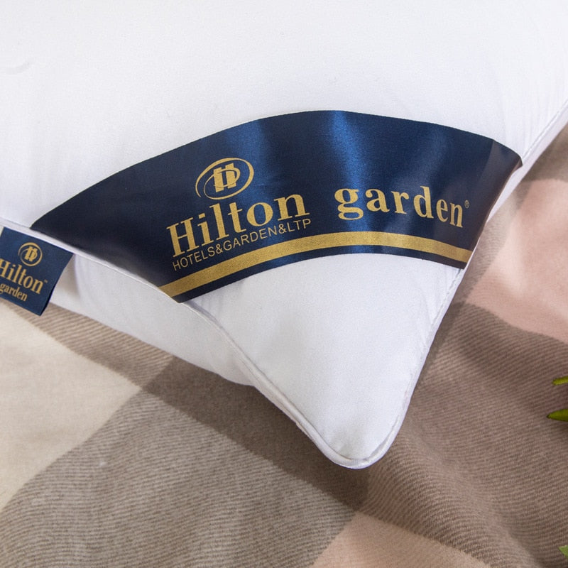 100% Cotton Pillow Bedroom Bed Sleep Cervical Pillow Middle-high Pillow Core Frosted Thickened Machine Wash Quilt Cover White