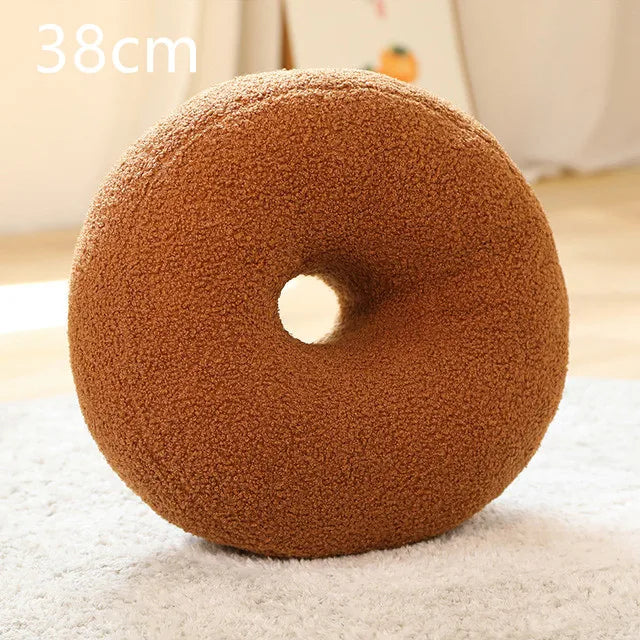 INS Popular Plush Yellow Moon Ball Shape Cushion Stuffed Donut Twist Bar Throw Pillow Home Decoration Room Pillow Birthday Gift