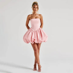 Strapless Bow Puff Mini Dress â€?Ball Gown Style