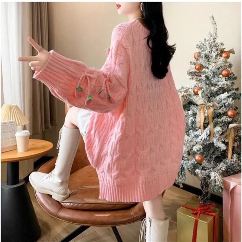 Strawberry Tassel Sweater