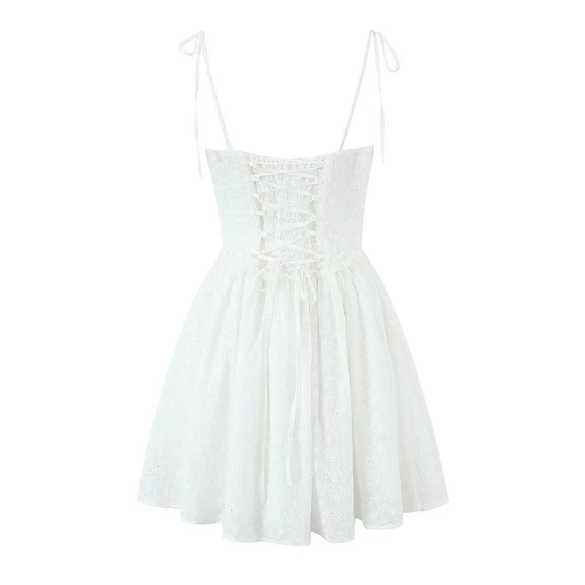 Solid Tie Up Corset A-line Mini Dress