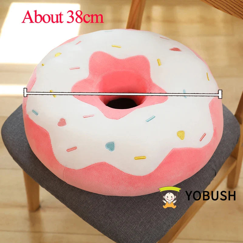 Candy Colors Donut Plush Pillow Floor Chair Round Sitting Seat Cushion Soft Creative Snack Food Throw Pillow For Kids Birthday