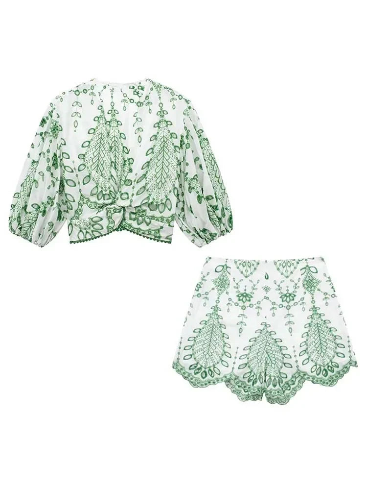 Nala Needlework Shorts Set