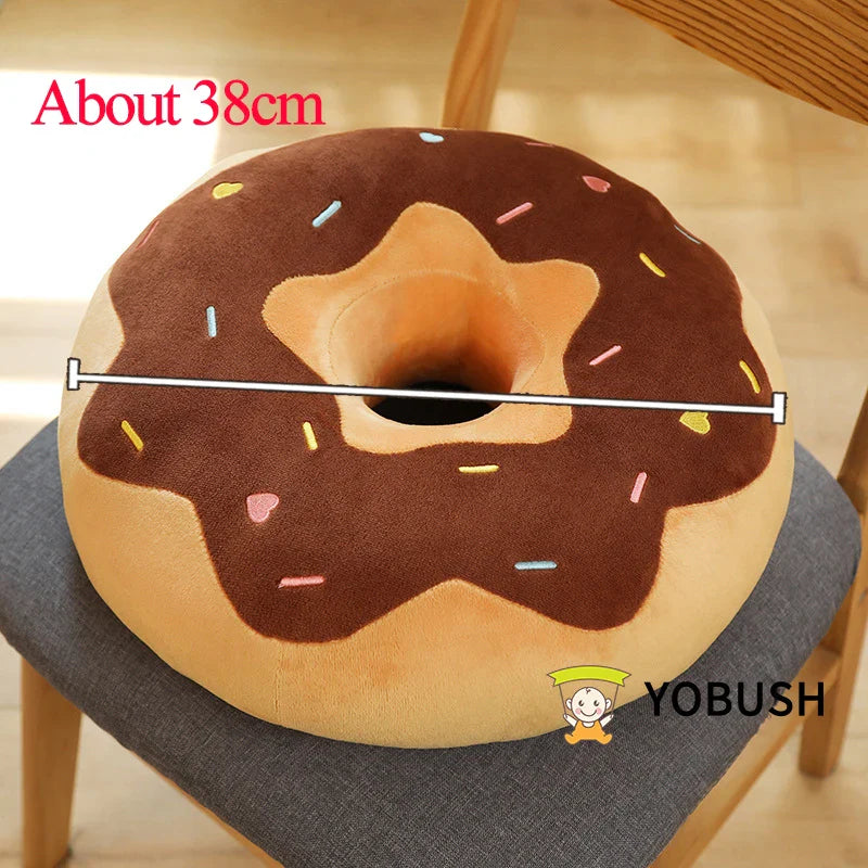 Candy Colors Donut Plush Pillow Floor Chair Round Sitting Seat Cushion Soft Creative Snack Food Throw Pillow For Kids Birthday