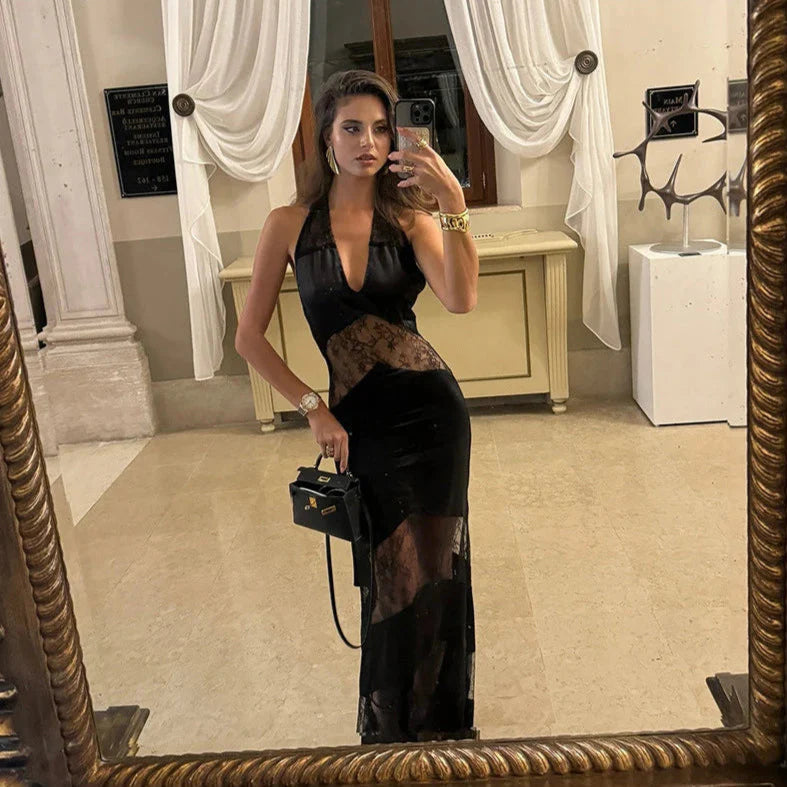 Santana See Through Halter Neck Dress