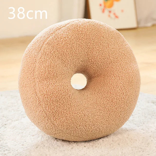INS Popular Plush Yellow Moon Ball Shape Cushion Stuffed Donut Twist Bar Throw Pillow Home Decoration Room Pillow Birthday Gift