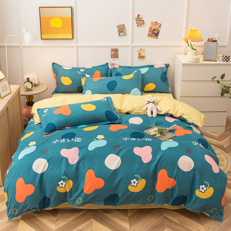Strawberry Bedding Set Double Sheet Soft 3/4pcs Bed Sheet Set Duvet Cover Queen King Size Comforter Sets For Home For Child