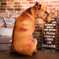 HOT 3D Lifelike Animal Cute Bend Dog Printed Throw Pillow Funny Dog Head Cosplay Children Favorite Toy Cushion for Home