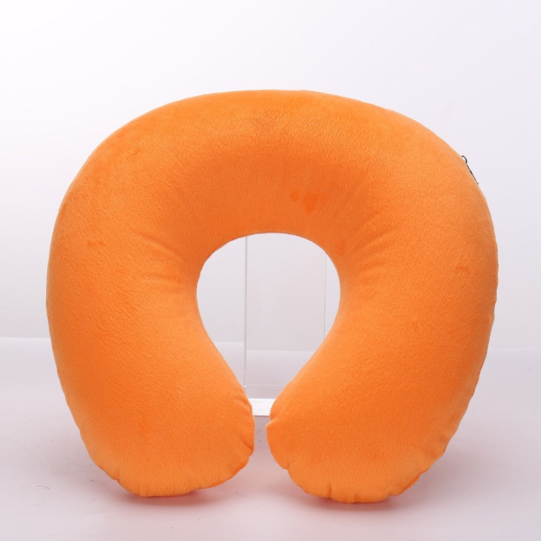 Travel Office Headrest U-shaped Inflatable Short Plush Cover + PVC Inflatable Pillow Pillow Support Cushion Neck Pillow 9 Colors
