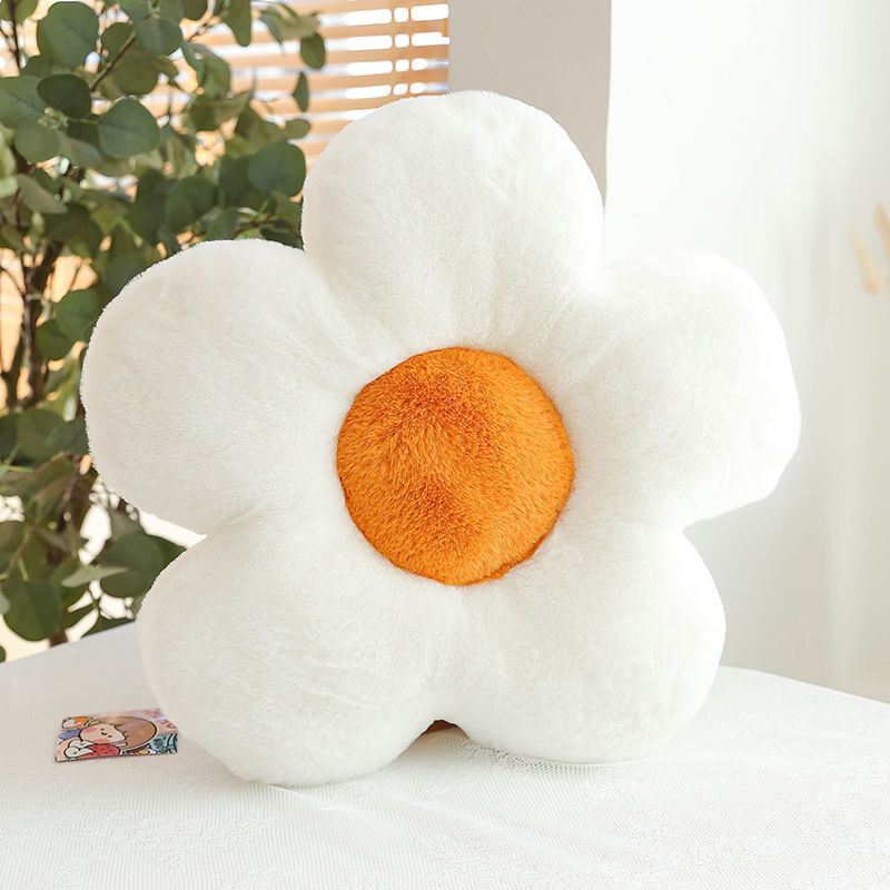 35/50cm Ins Cute Stuffed Five Petal Flower Pillow Beautiful Flower Plush Seat Cushion Sunflower Comfortable Pillow Home Decor