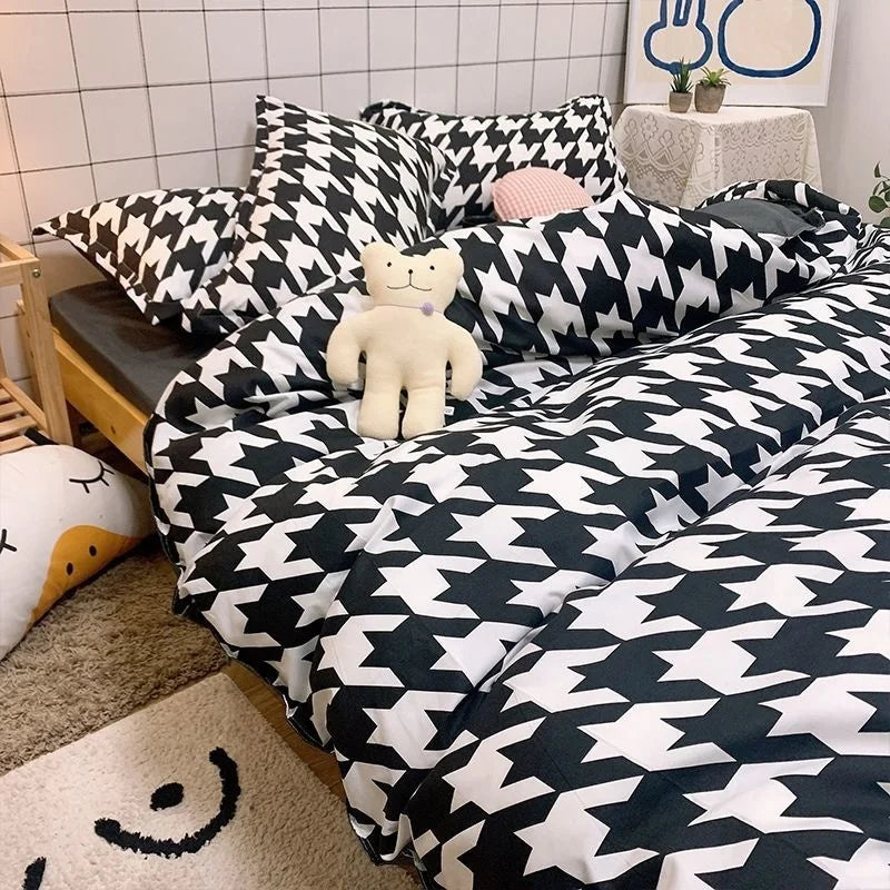 Ins Nordic Butterfly Bedding Set Flat Bed Sheet Duvet Cover Twin Full Queen Nordic Bed Linen Boy Girl Bedding Sets