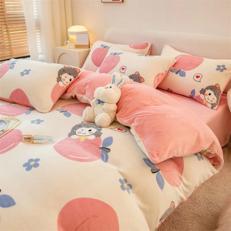 High Quality Winter Warm Thicken Super Soft Velvet Plush Duvet Cover King Queen Size Fine Coral Fleece Quilt Cover No Pillowcase