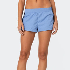 Striped  Elastic Sweat Shorts