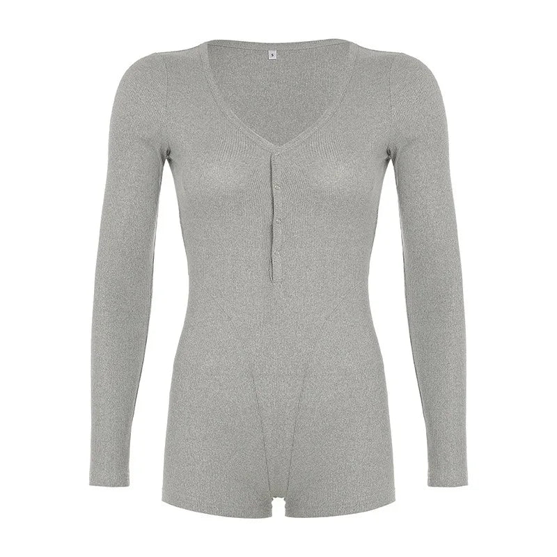 Sharon V Neck Skinny Romper