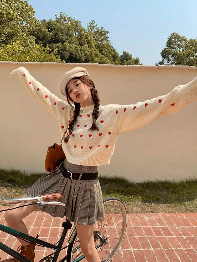 Heart Cable Knit Sweater