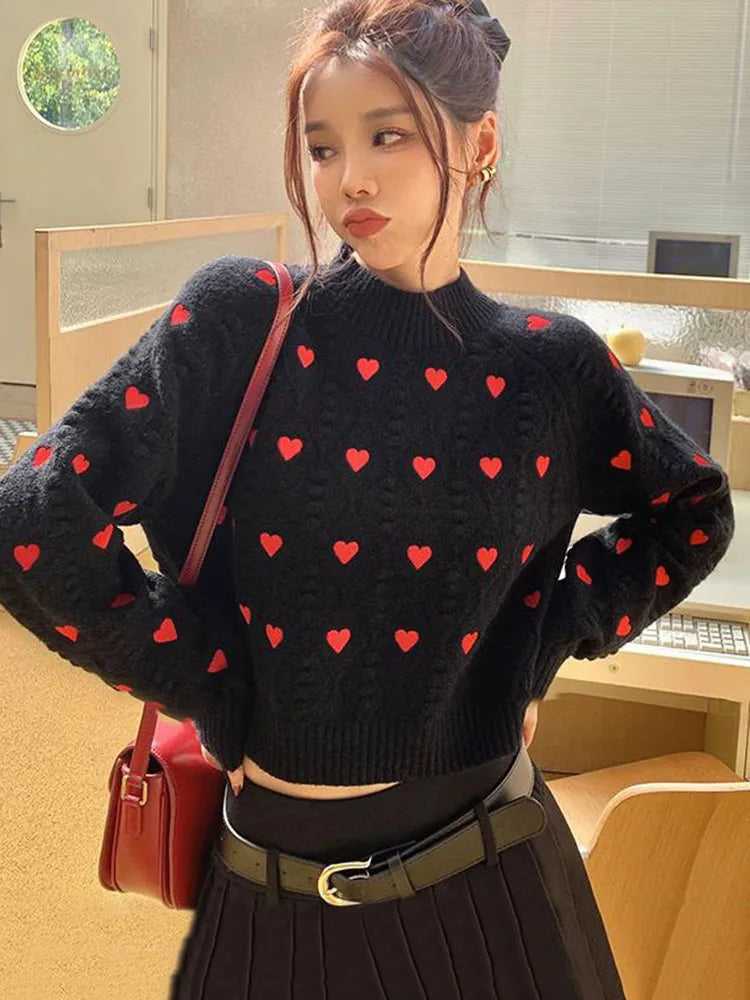 Heart Cable Knit Sweater