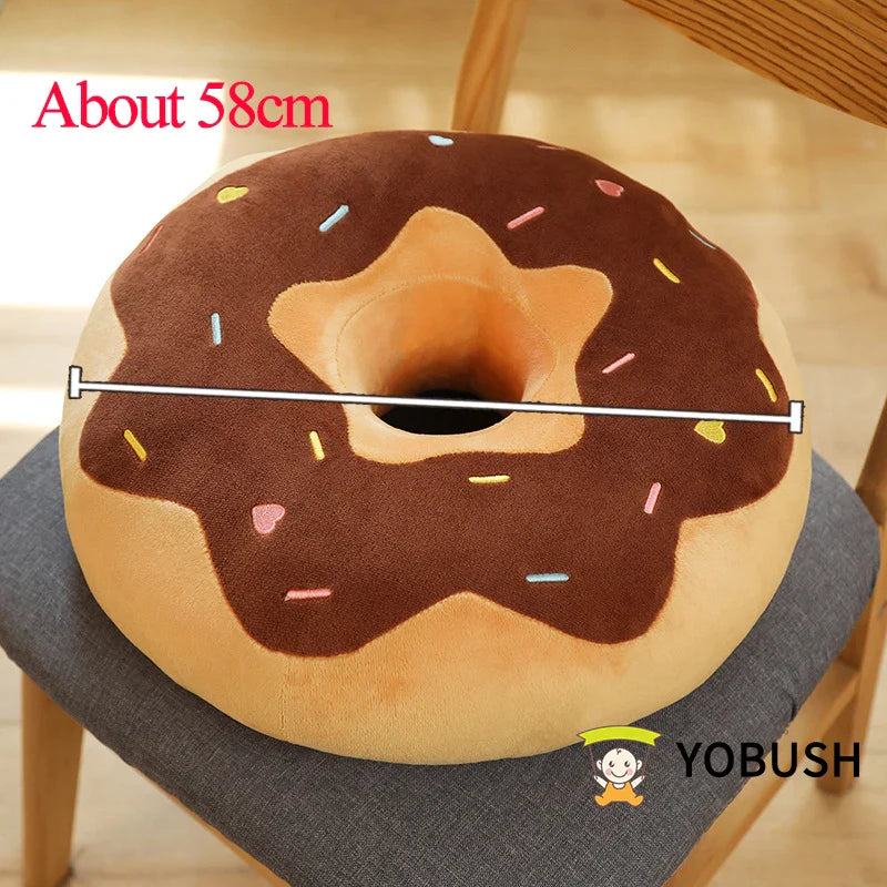 Candy Colors Donut Plush Pillow Floor Chair Round Sitting Seat Cushion Soft Creative Snack Food Throw Pillow For Kids Birthday