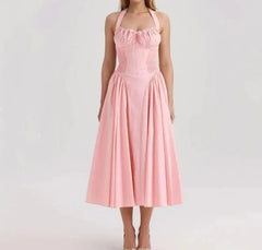 Corset Halter Midi Dress