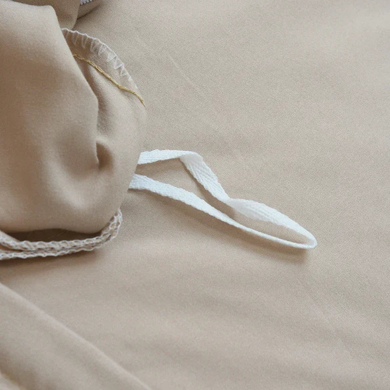 Solid Color Brushed Fabric Bed Sets 4 Pieces Duvet Cover Pillowcase Bedding Set Bed Sheet Quilt Cover Single Queen King Size