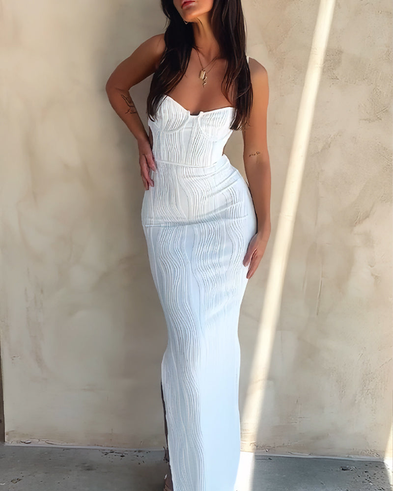 Solid color sleeveless sexy long maxi dress